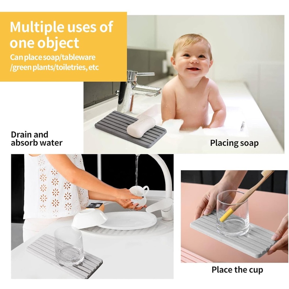 White Stone Absorbent and Draining Mat